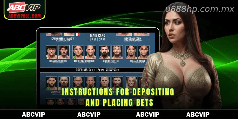 Instructions for depositing and placing bets